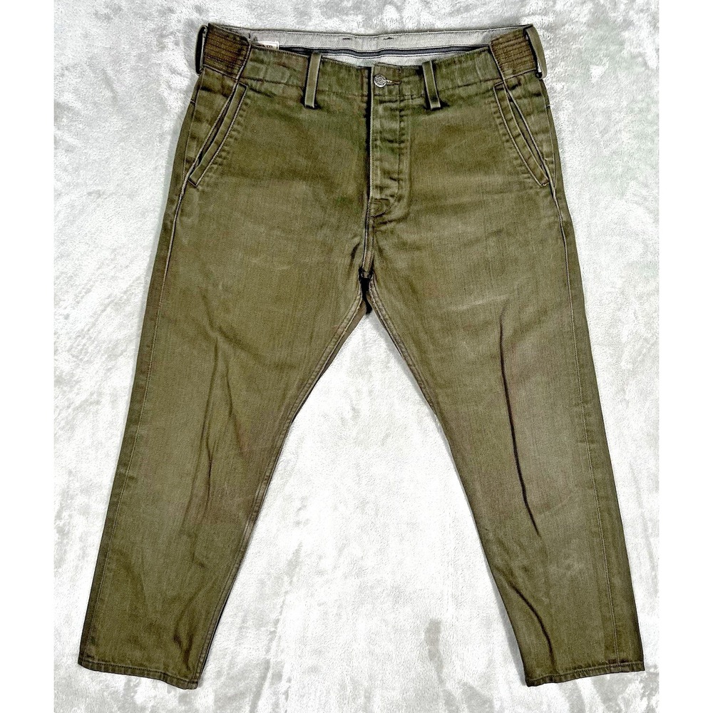 Levis Jeans Mens 33 (34x25) Green 520 Taper Two Horse Brand Button Fly White Tab